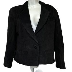 dana brooke black silky suede jacket Size 6